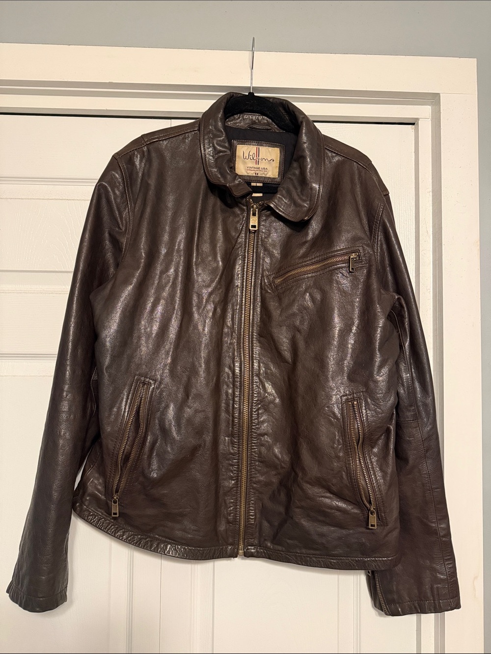 Wilson Vintage Brown Leather Bomber Jacket